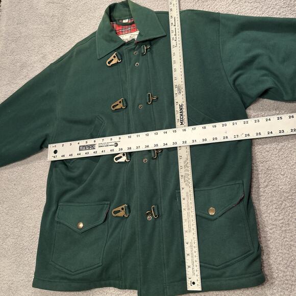 VTG 80s Express French Country Green Jacket Plaid Accent Latch Hook Small - Picture 6 of 11